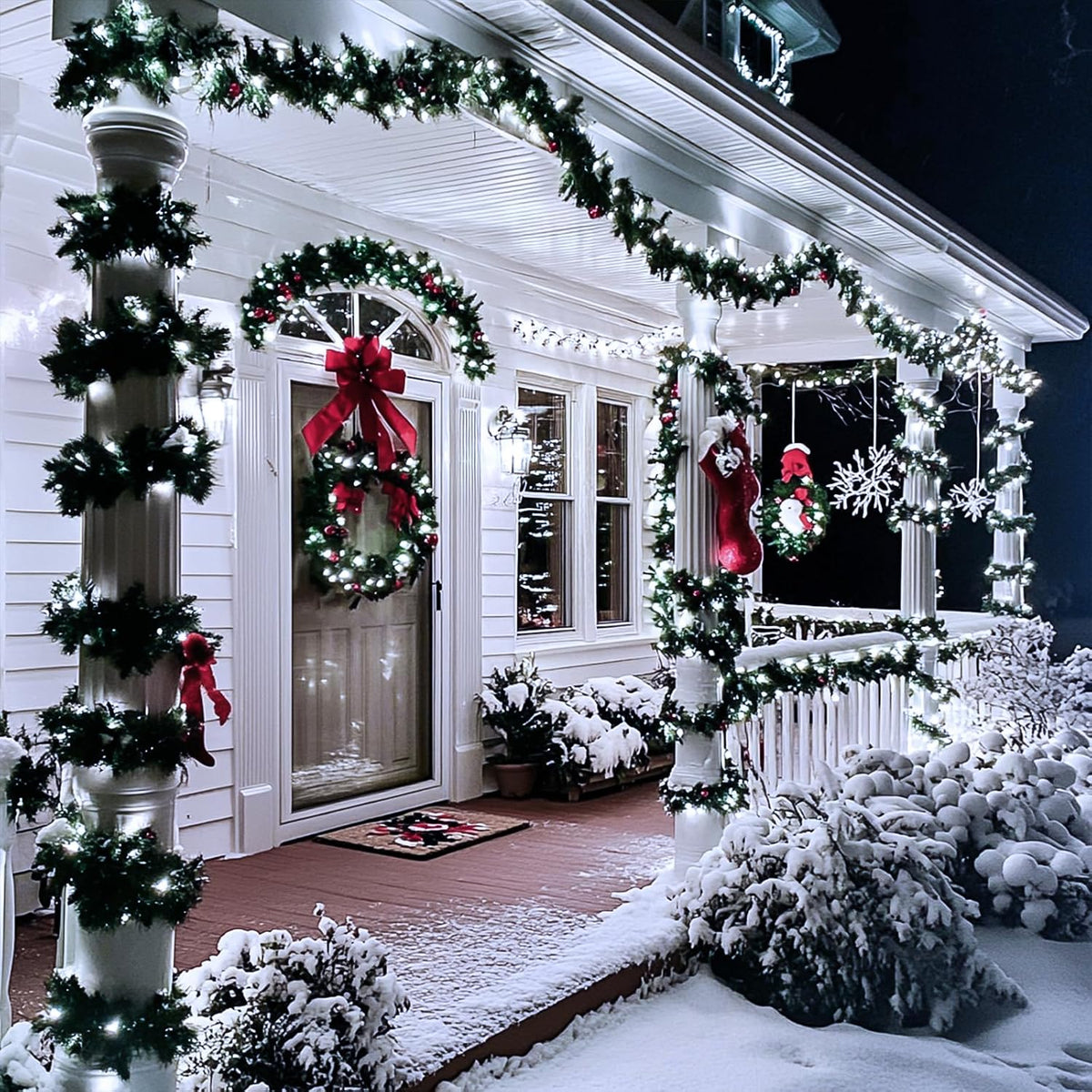 JMEXSUSS 66 pies 200 LED luces navideñas blancas para interiores y...