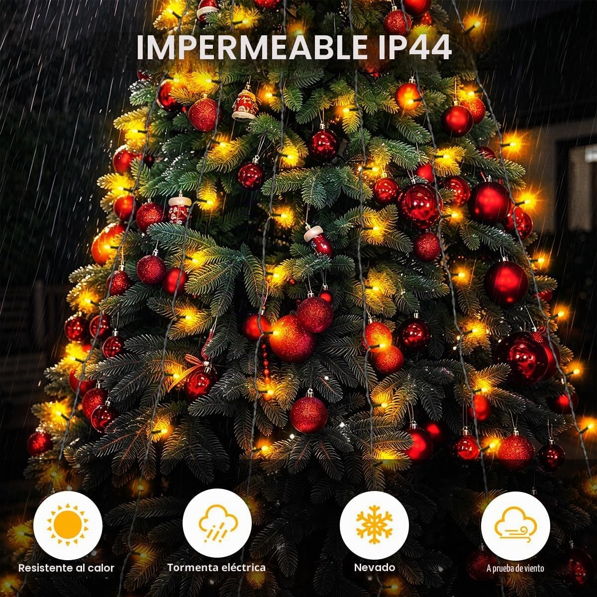 Luces para árbol de Navidad, luces de decoración de árbol, luces de...