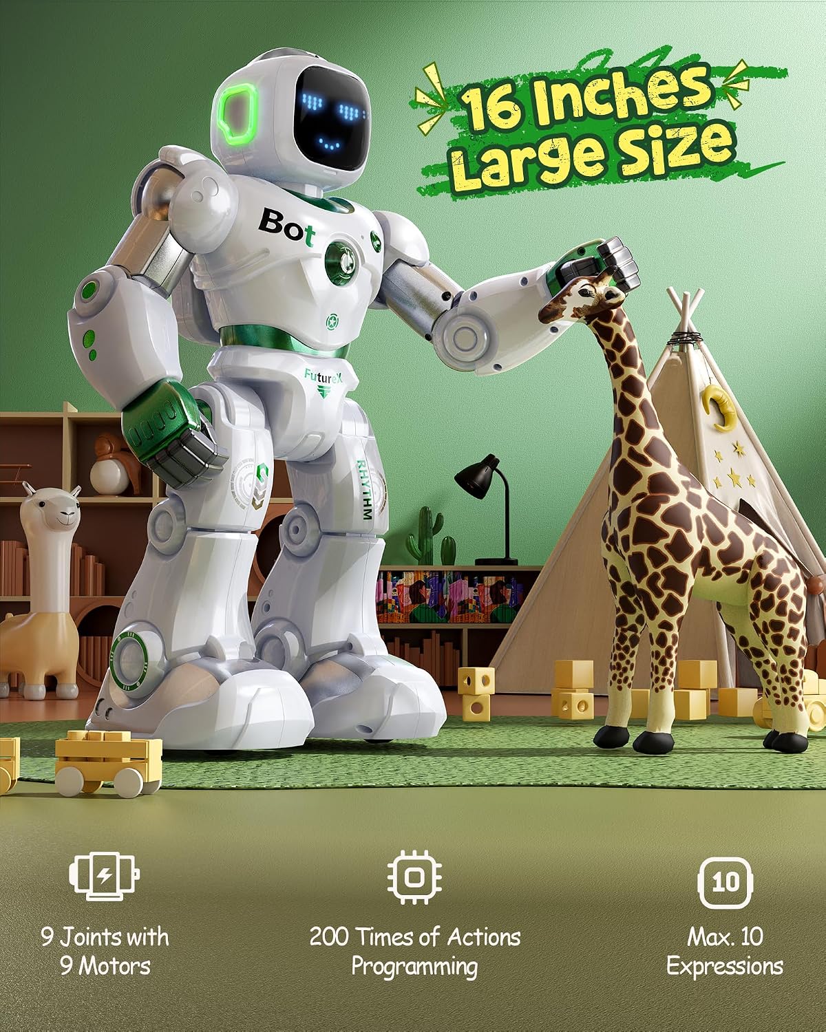 Ruko 1088 - Robot de control remoto grande para niños, regalo de cu...