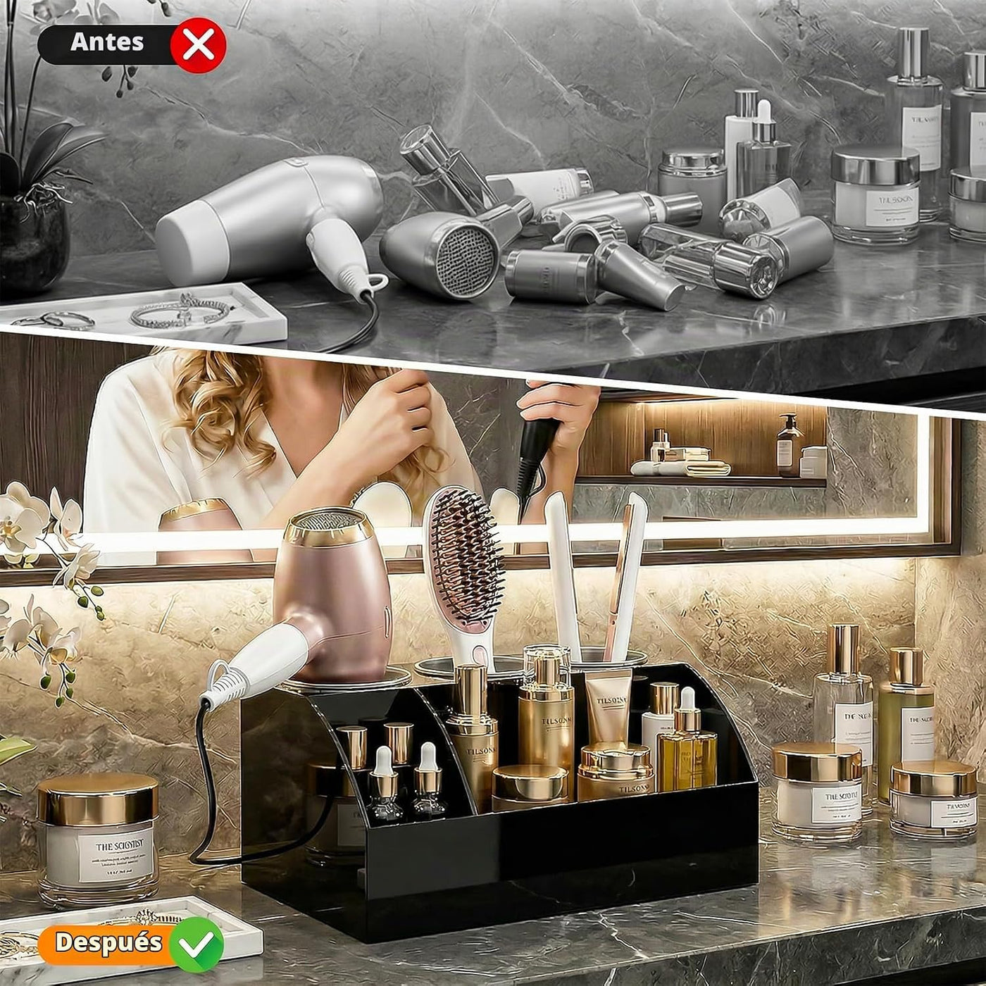 Organizador de herramientas para el cabello, organizador y almacena...