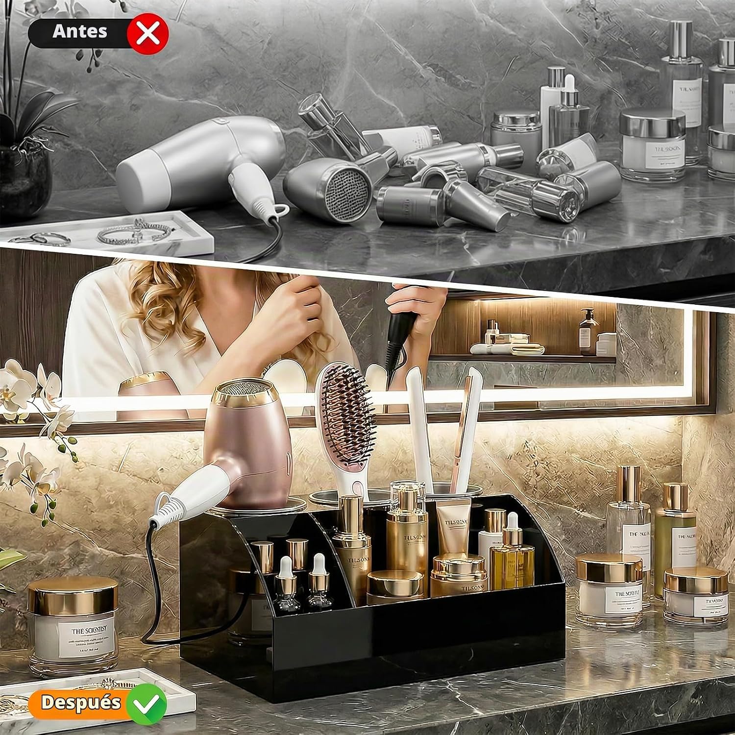 Organizador de herramientas para el cabello, organizador y almacena...