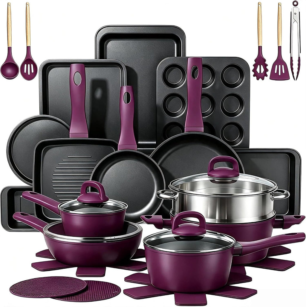 Umite Chef - Juego de ollas y sartenes antiadherentes, juego de ute...