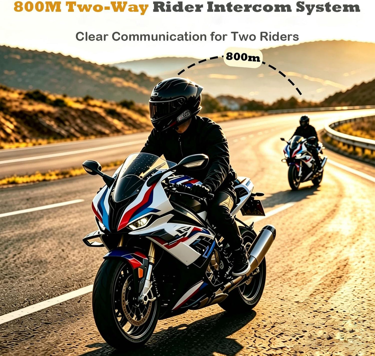 G G-WEI MX1 Auriculares Bluetooth para casco de motocicleta para 2...