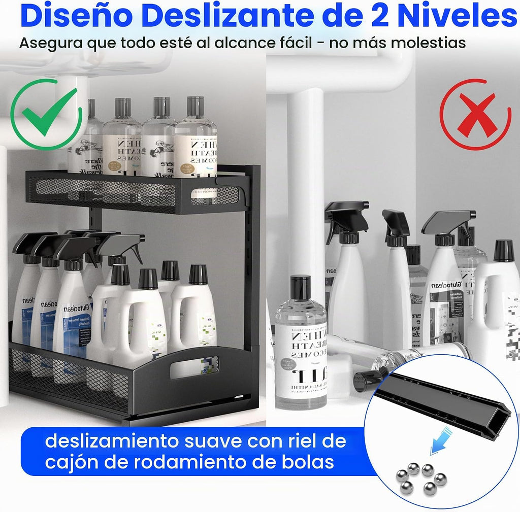 Petiza Organizador para debajo del fregadero, paquete de 2 organiza...