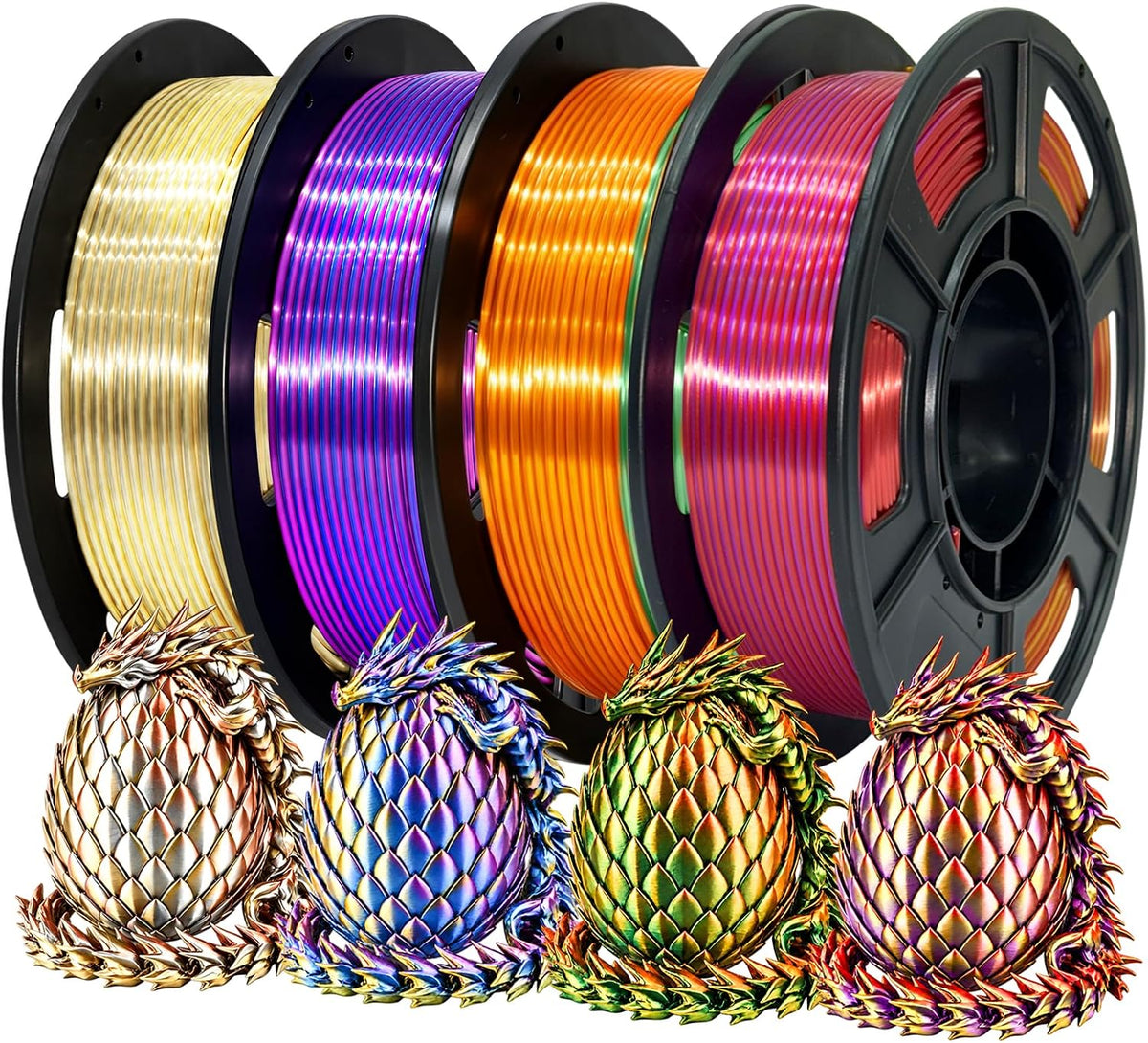 Colourbing Paquete de filamentos para impresora 3D de seda PLA+, br...