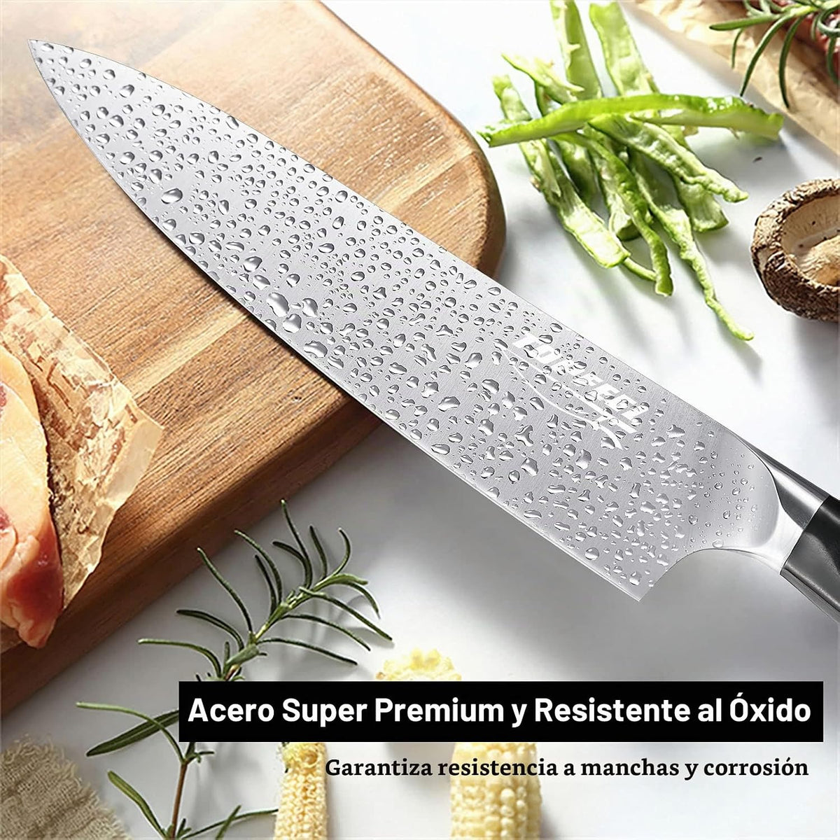 Topfeel Juego de cuchillos de chef profesional, cuchillo afilado, j...