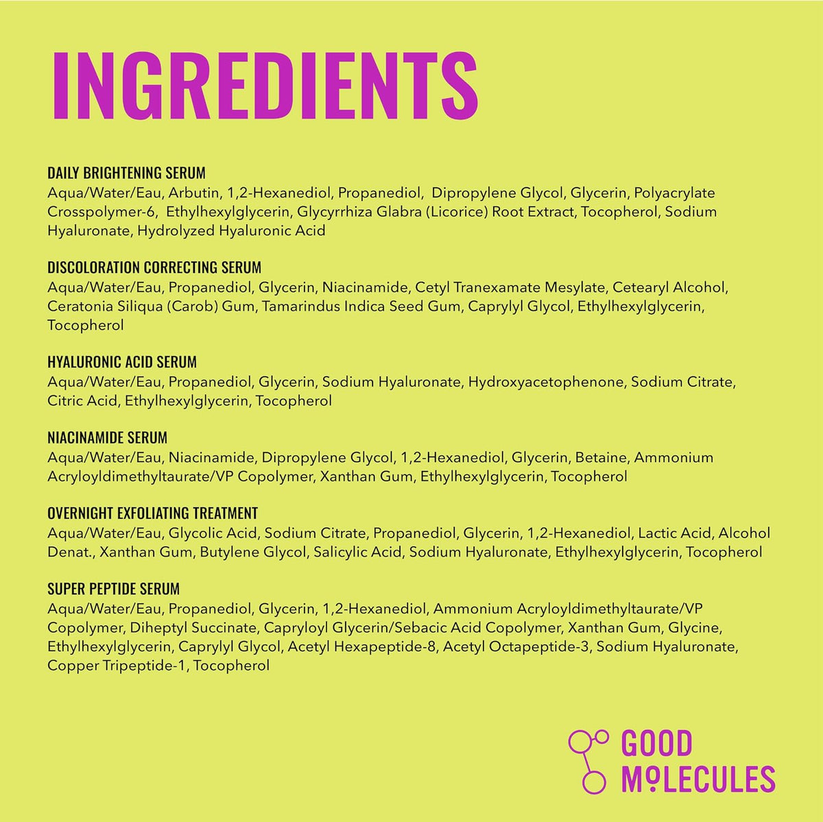 Good Molecules The Super Serums Discovery Set - 6 mini sueros (0.5...