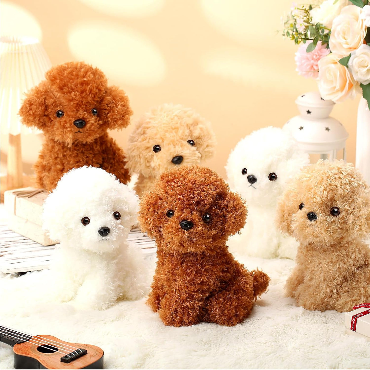 Harrycle - 6 animales de peluche para perros de 8 pulgadas a granel...