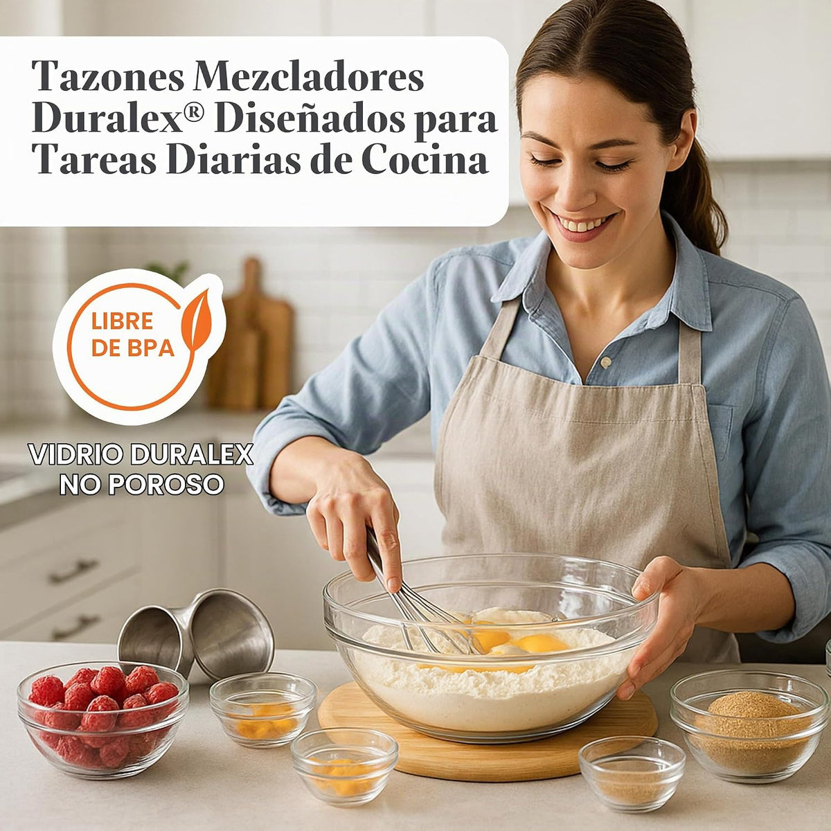 Duralex Le Gigogne Juego de Tazones de Vidrio para Mezclar \u2013 9...