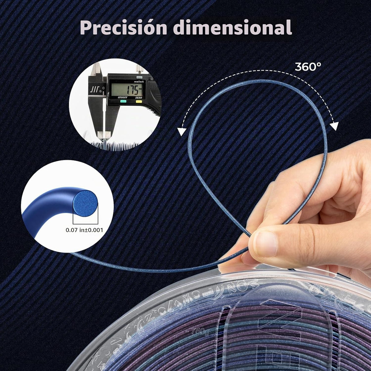 AMOLEN Galaxy Filamento de ácido poliláctico de 0.069 pulgadas +\/-...