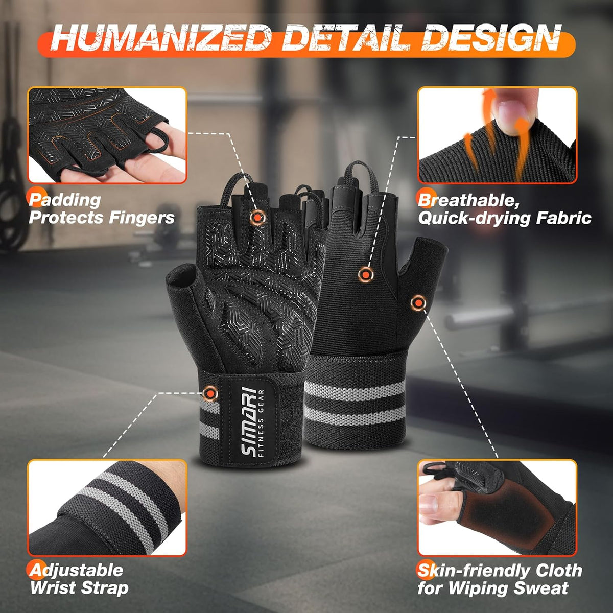 SIMARI Guantes de gimnasio de entrenamiento para hombres y mujeres,...
