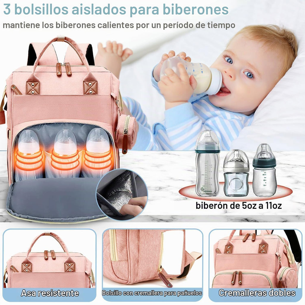 SHITIESHOU Bolsa de pañales para bebé, bolsa de pañales para papá y...