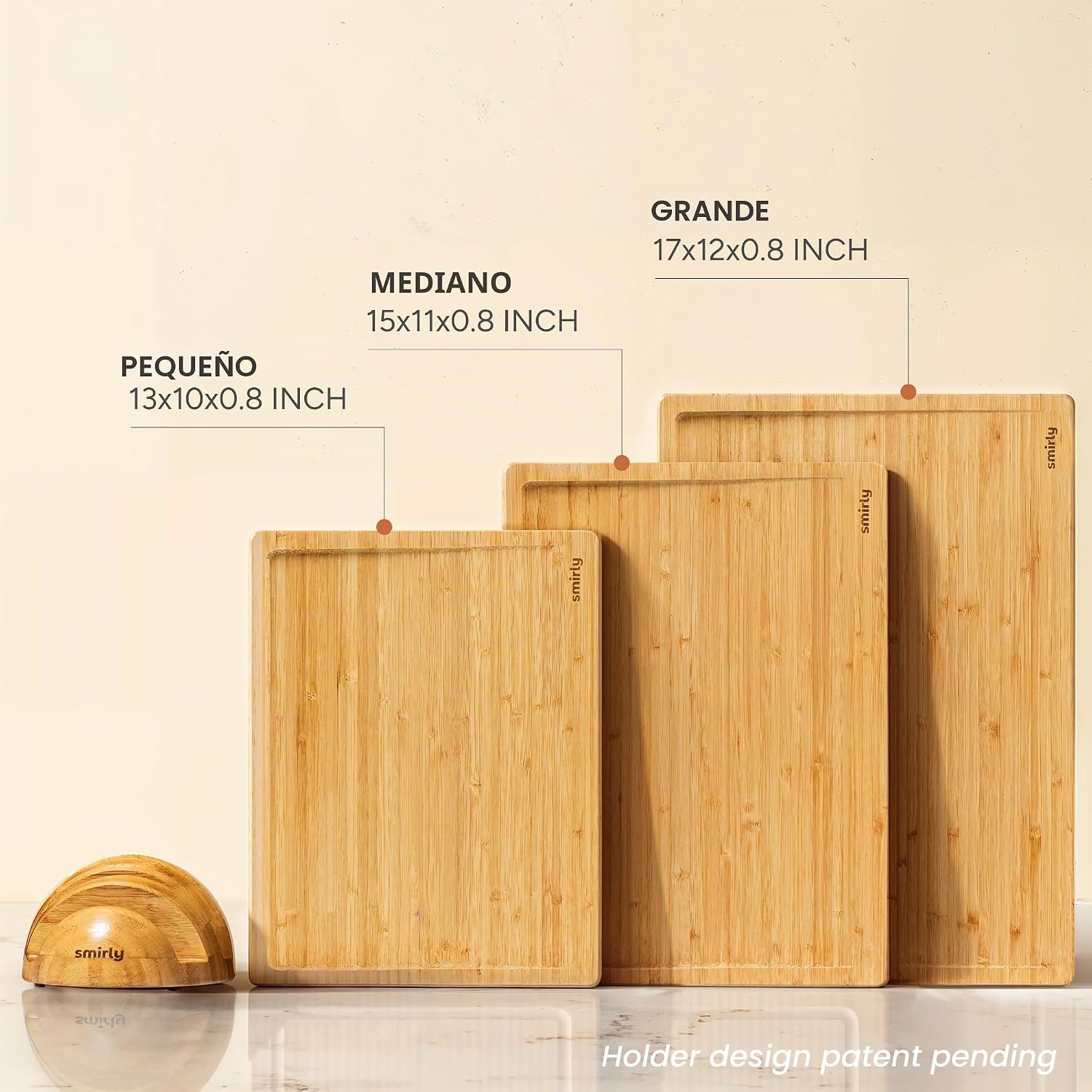 SMIRLY Tablas de Cortar de Madera para Preparación de Comidas y Ser...
