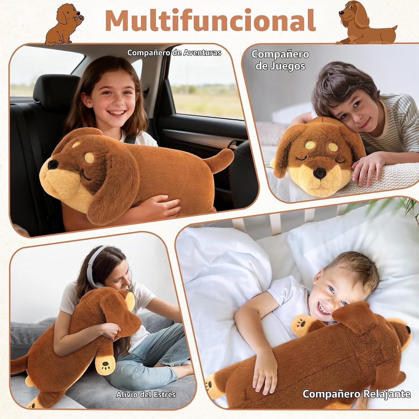 Peluche de perro salchicha con peso de 5 libras, peluche grande de...