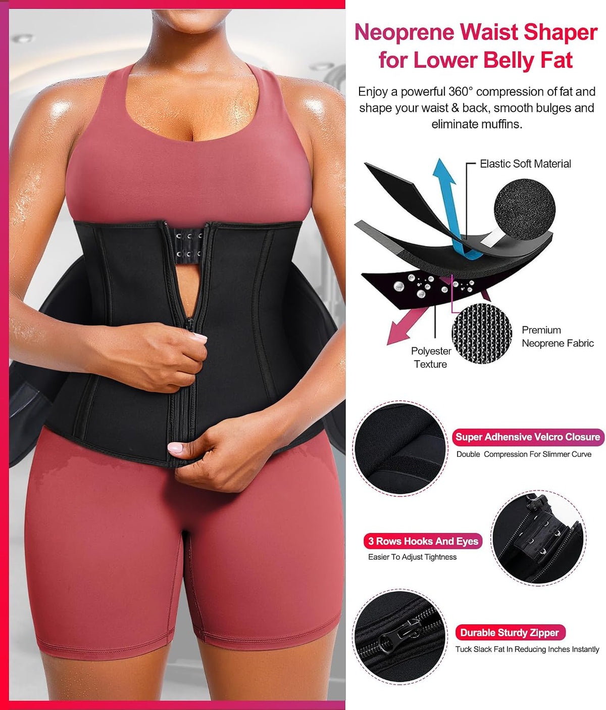 TrainingGirl - Cinturón de entrenamiento de cintura para mujer, cor...