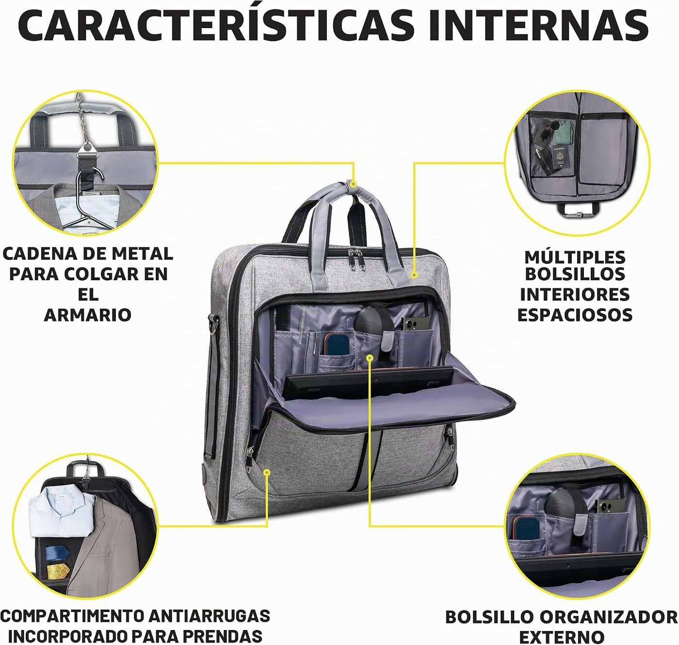 ZEGUR Bolsa de ropa de alta calidad para llevar - Cuelga 4 trajes -...