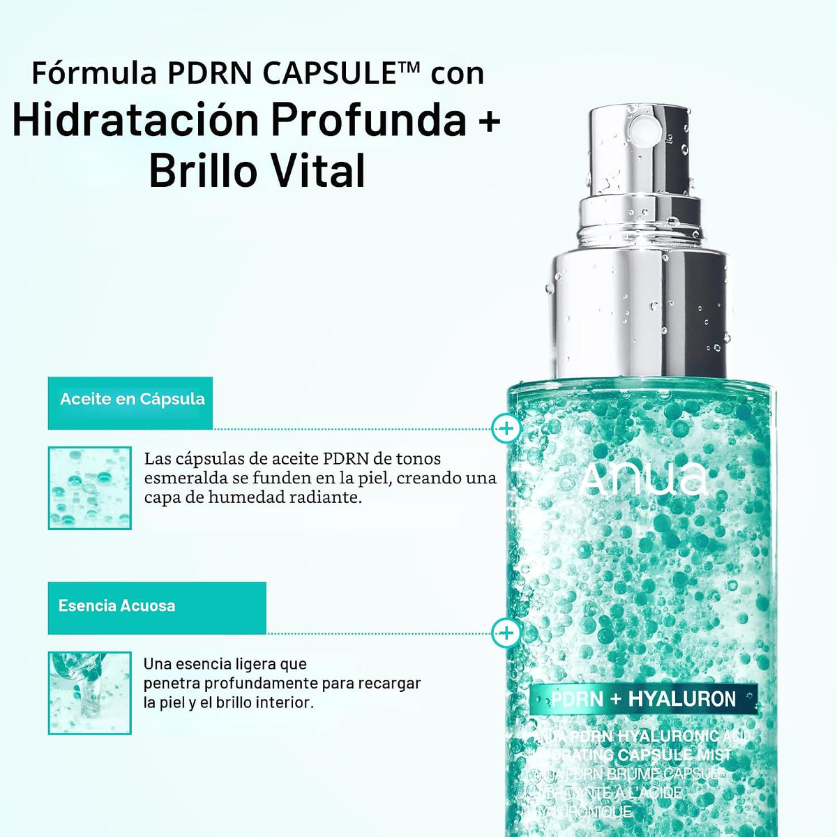 Anua PDRN Collagen Glow - Suero facial en aerosol, 3.38 onzas líqui...