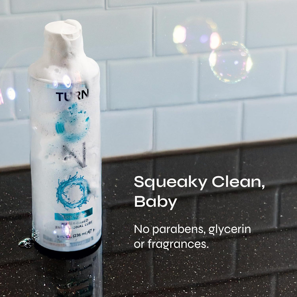 Turn On Lubricante a base de agua Toy-Safe, no mancha, fácil de lim...