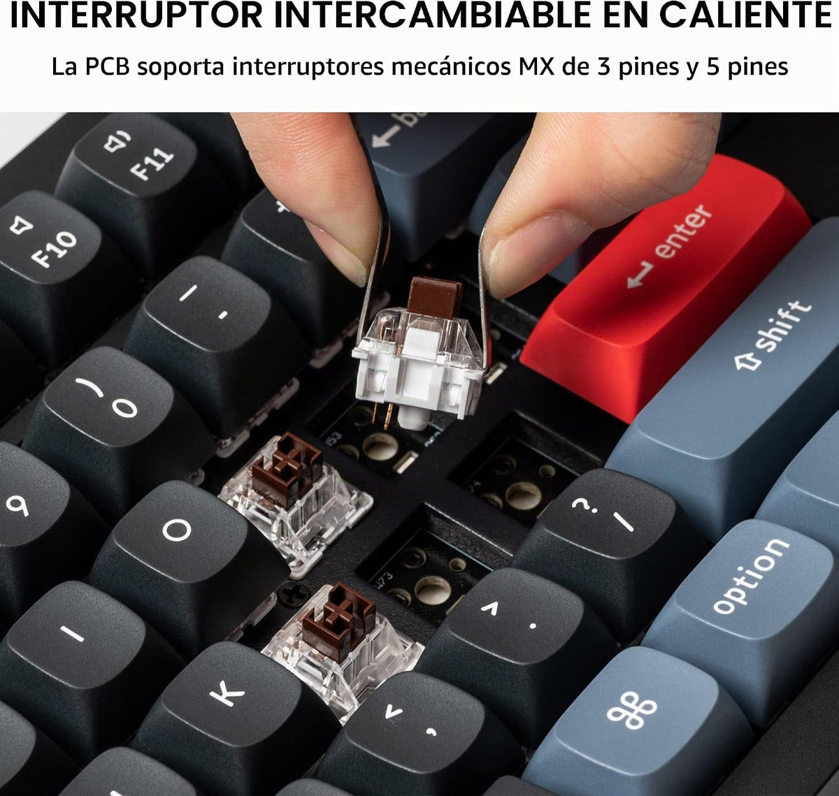 Keychron V6 Teclado mecánico con cable personalizado con perilla, d...