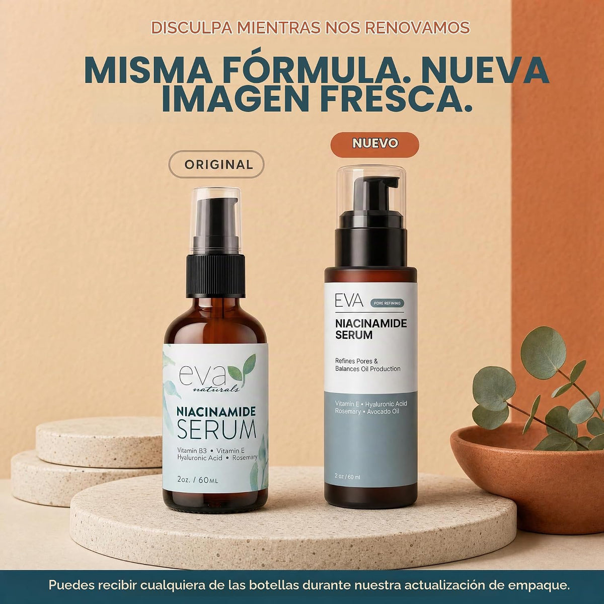 Suero Eva Naturals con vitamina B3 5 % niacinamida (2 oz), benefici...