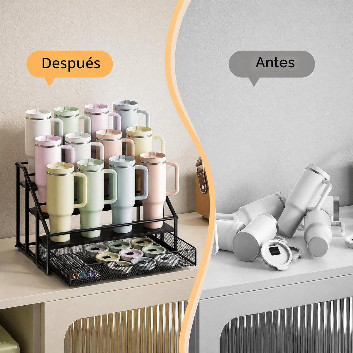 MOJOHAND Stanley - Soporte para tazas de 4 niveles, organizador de...