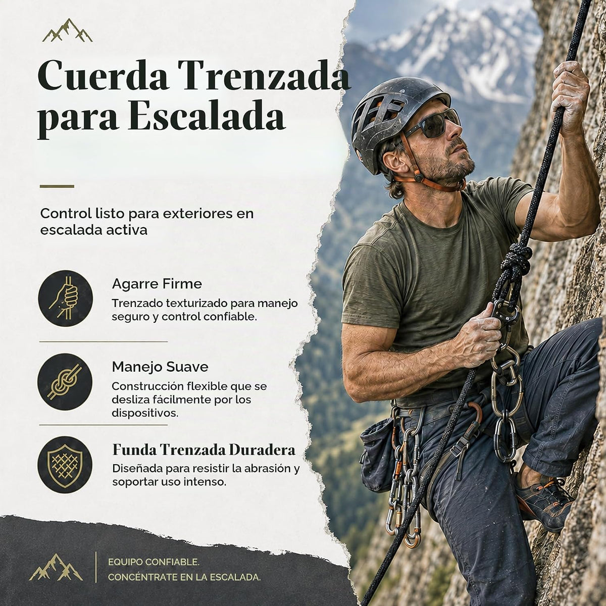 YUZENET Cuerda de arborista de poliéster trenzada (3\/8 pulgadas x...