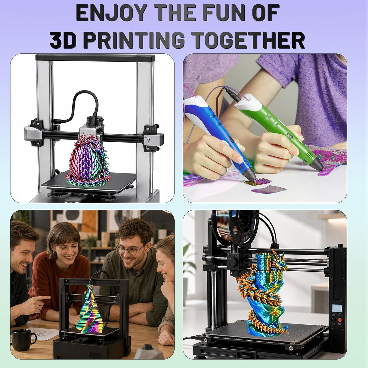 Colourbing Paquete de filamentos para impresora 3D Silk PLA+, brill...