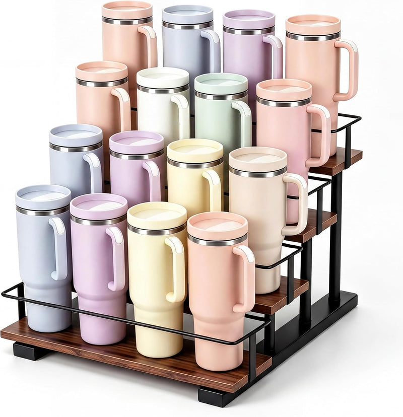 Organizador de botellas de agua de 4 niveles para vaso Stanley de 4...