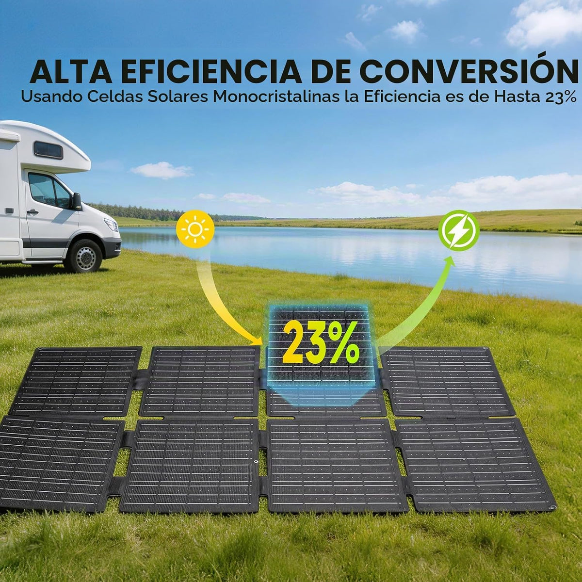ALLPOWERS Panel solar portátil SE160 160W 18V para centrales eléctr...