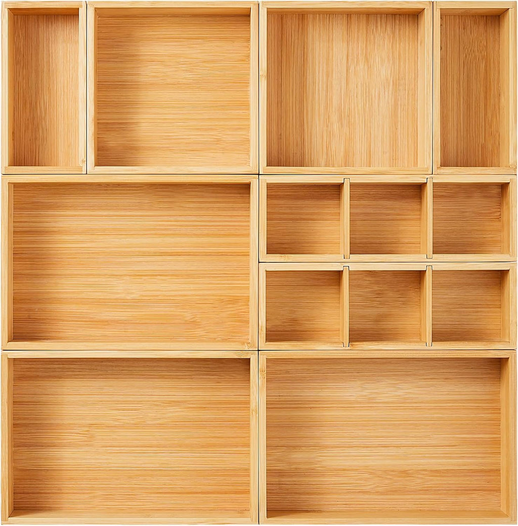 Fabsome Organizador de cajones, juego de 9 cajas de almacenamiento...