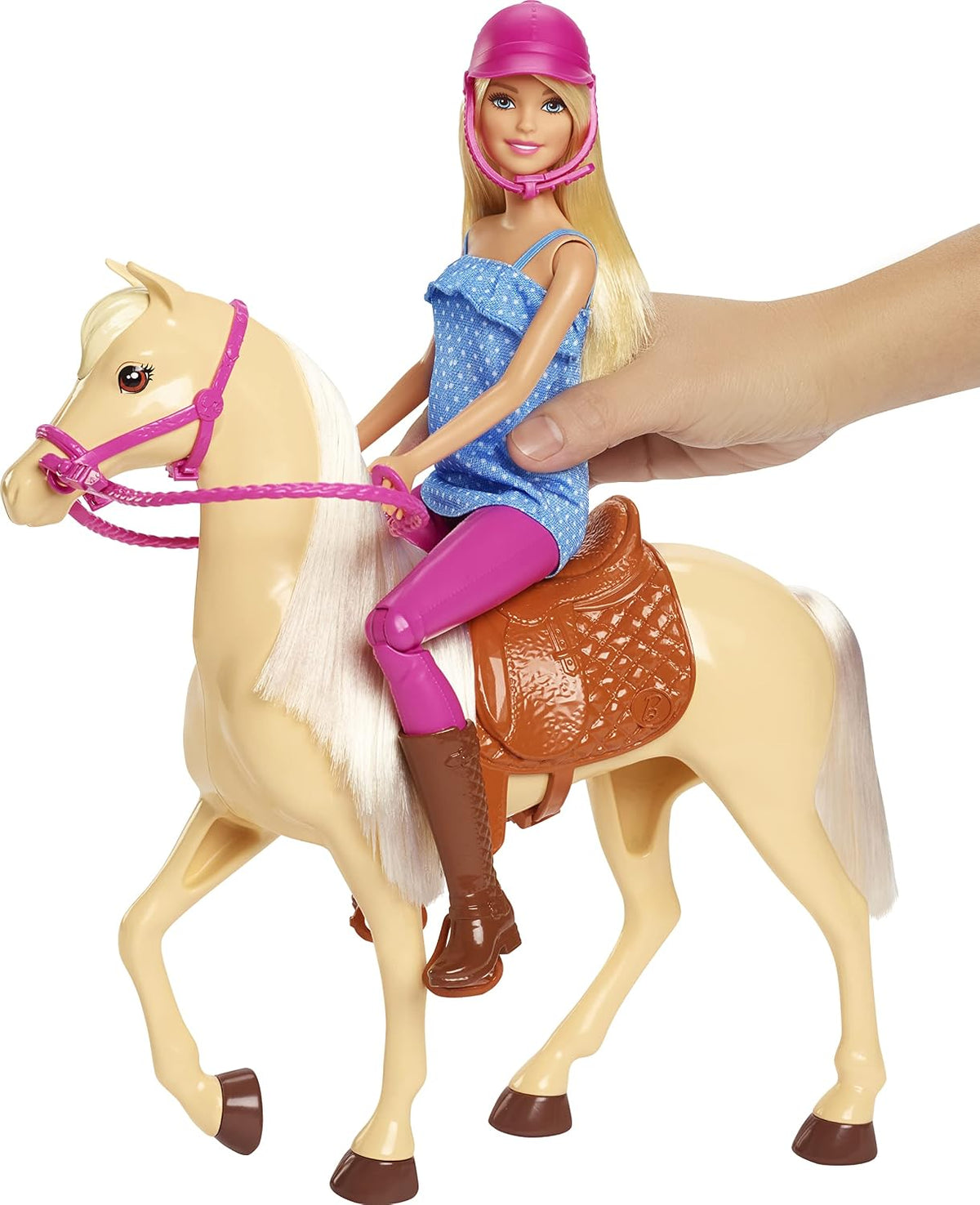 Barbie Playet con muñeca rubia de moda en traje de montar | Caballo...