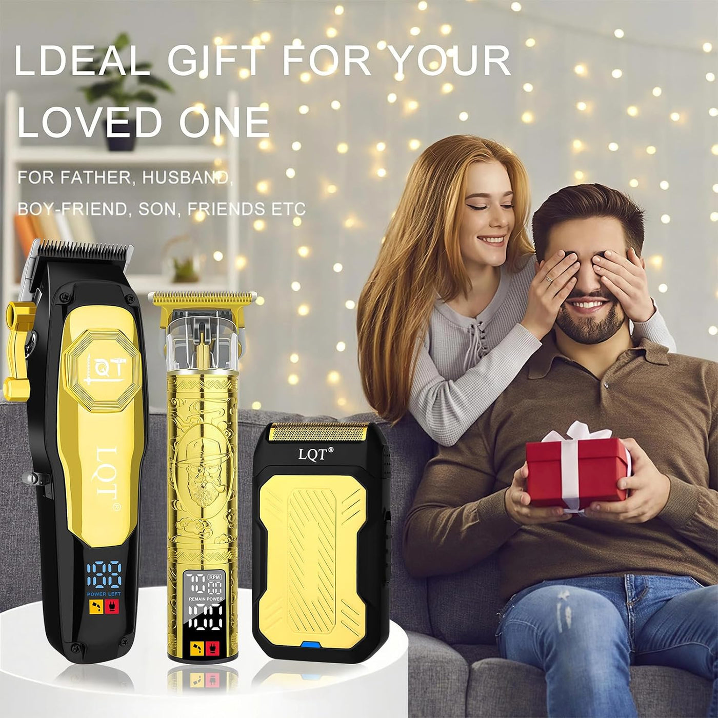LQT Cortadora de pelo profesional inalámbrica para hombres, juego d...