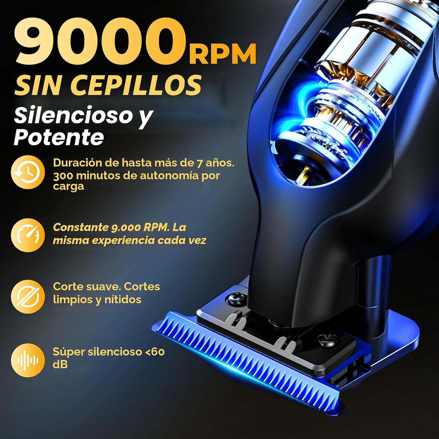 ATVOXIS Zero Gap 9,000 RPM Profesional sin escobillas T Blade Recor...