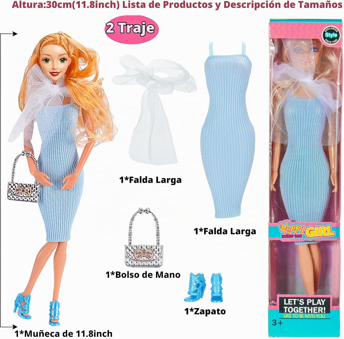 iBayda - Juego de 6 muñecas American Toy Prinecess de 11,5 pulgadas...