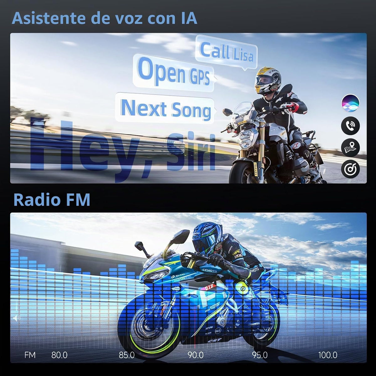 Moman Auriculares de intercomunicación para motocicleta, CP-S 8 Con...