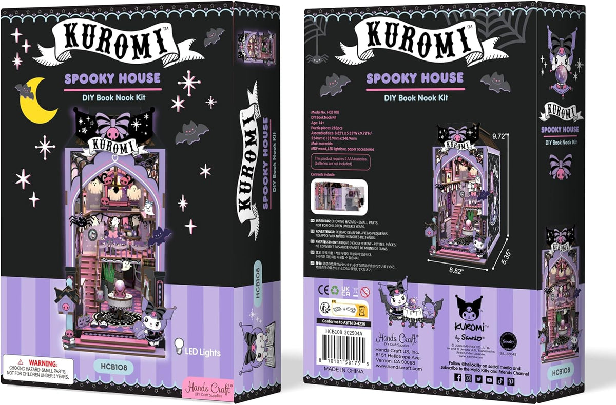 Hands Craft Kuromi Spooky House - Kit de rincón de libros para bric...