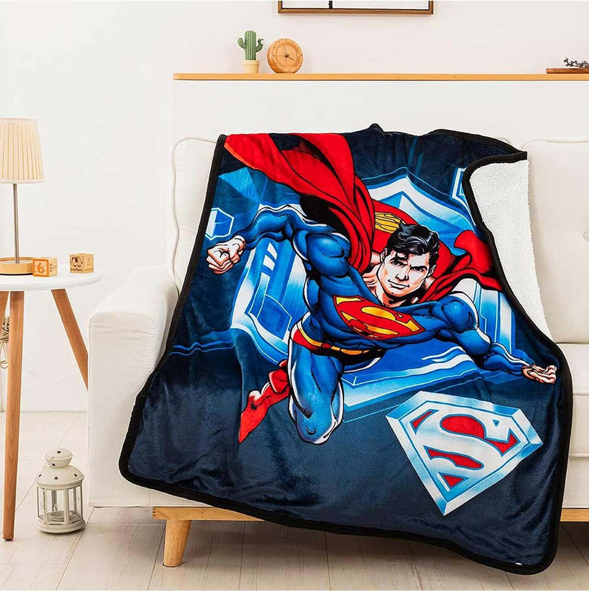 Northwest DC - Superman - Manta Sherpa de seda táctil, 40 x 50 pulg...
