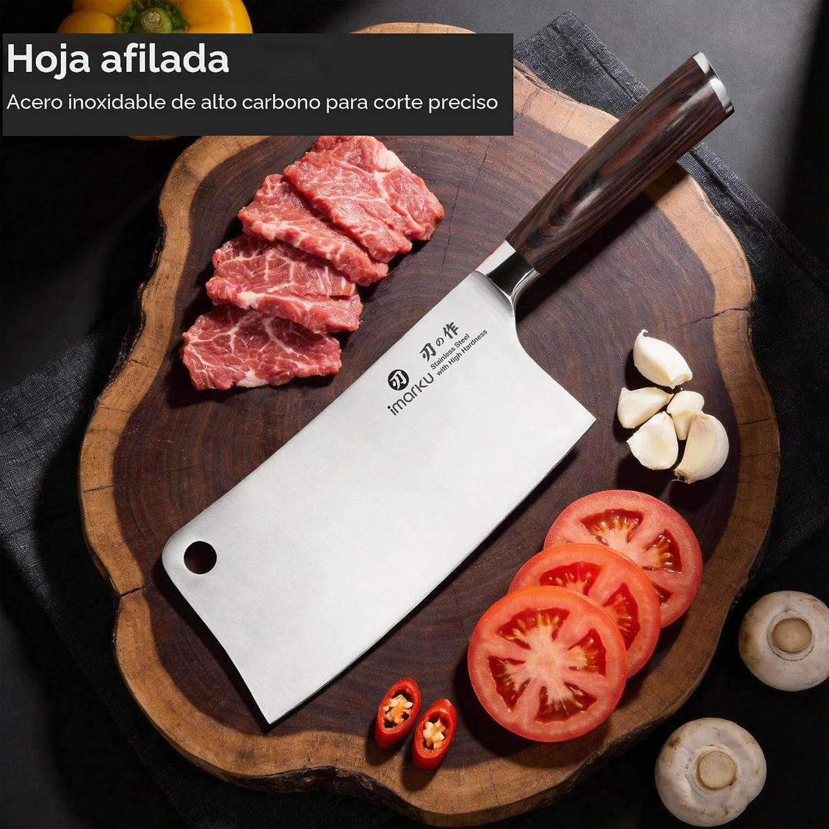 Cuchillo picador Imarku, de 7 pulgadas, hecho de acero inoxidable,...