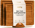 SMIRLY Tabla de cortar de madera para cocina, juego de tablas de co...