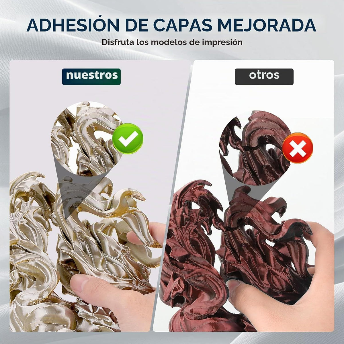 ERYONE Seda de Dos Colores PLA - Filamento para Impresora 3D 1.75mm...