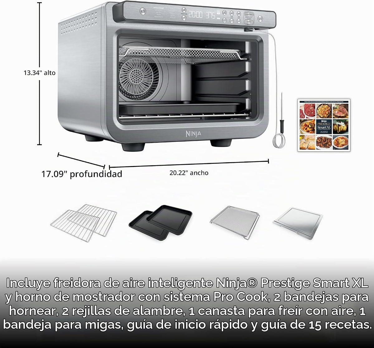 Ninja Prestige Smart XL con sistema Pro Cook 10 en 1 horno tostador...