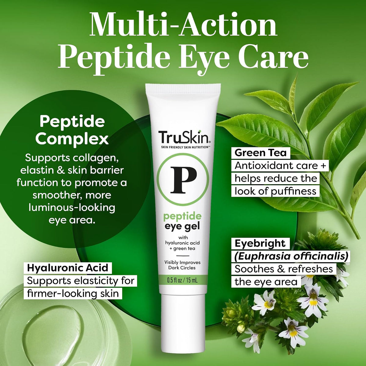 TruSkin Peptide Duo - Suero de péptido de colágeno 1 oz con gel par...