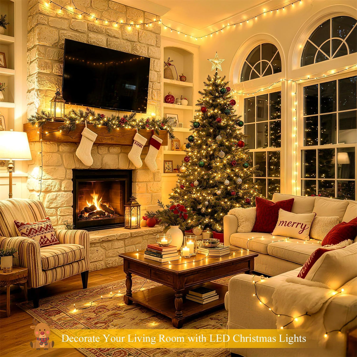JMEXSUSS 250 luces LED de Navidad para exteriores, cadena de luces...