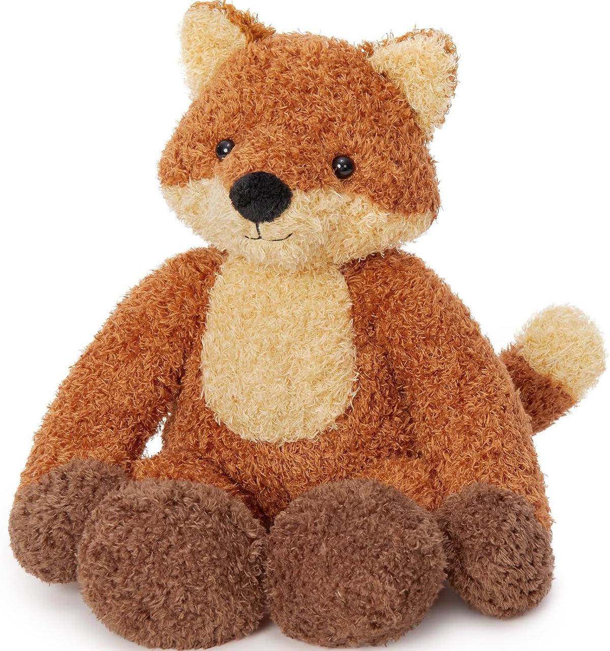 MorisMos Peluche de zorro de 17.7 pulgadas, peluche de zorro marrón...