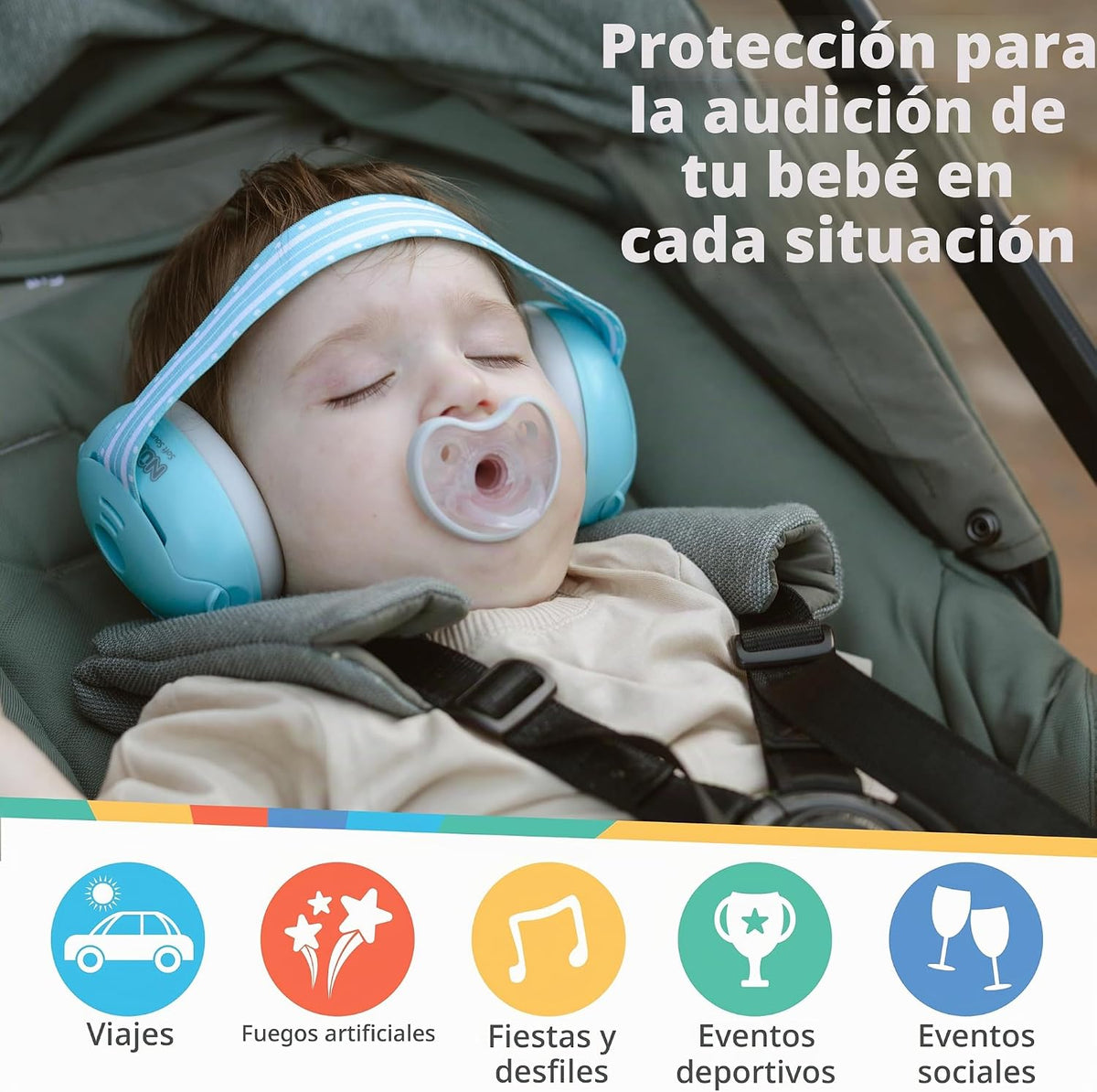 Orejeras con cancelación de ruido Nuby Soft Sounds y estuche de viaje