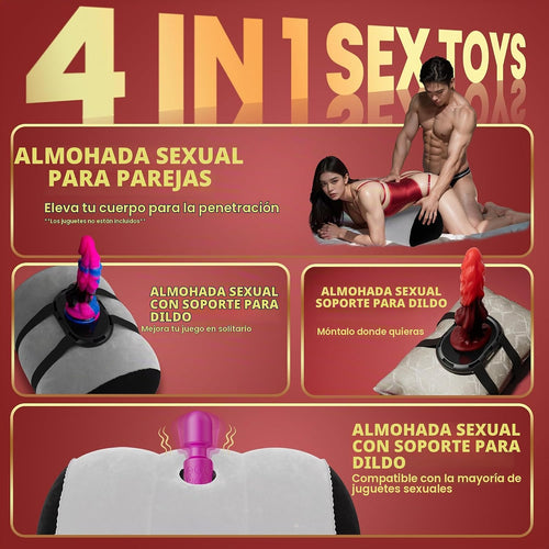 Almohada sexual inflable con ventosa para montar consoladores sin m...
