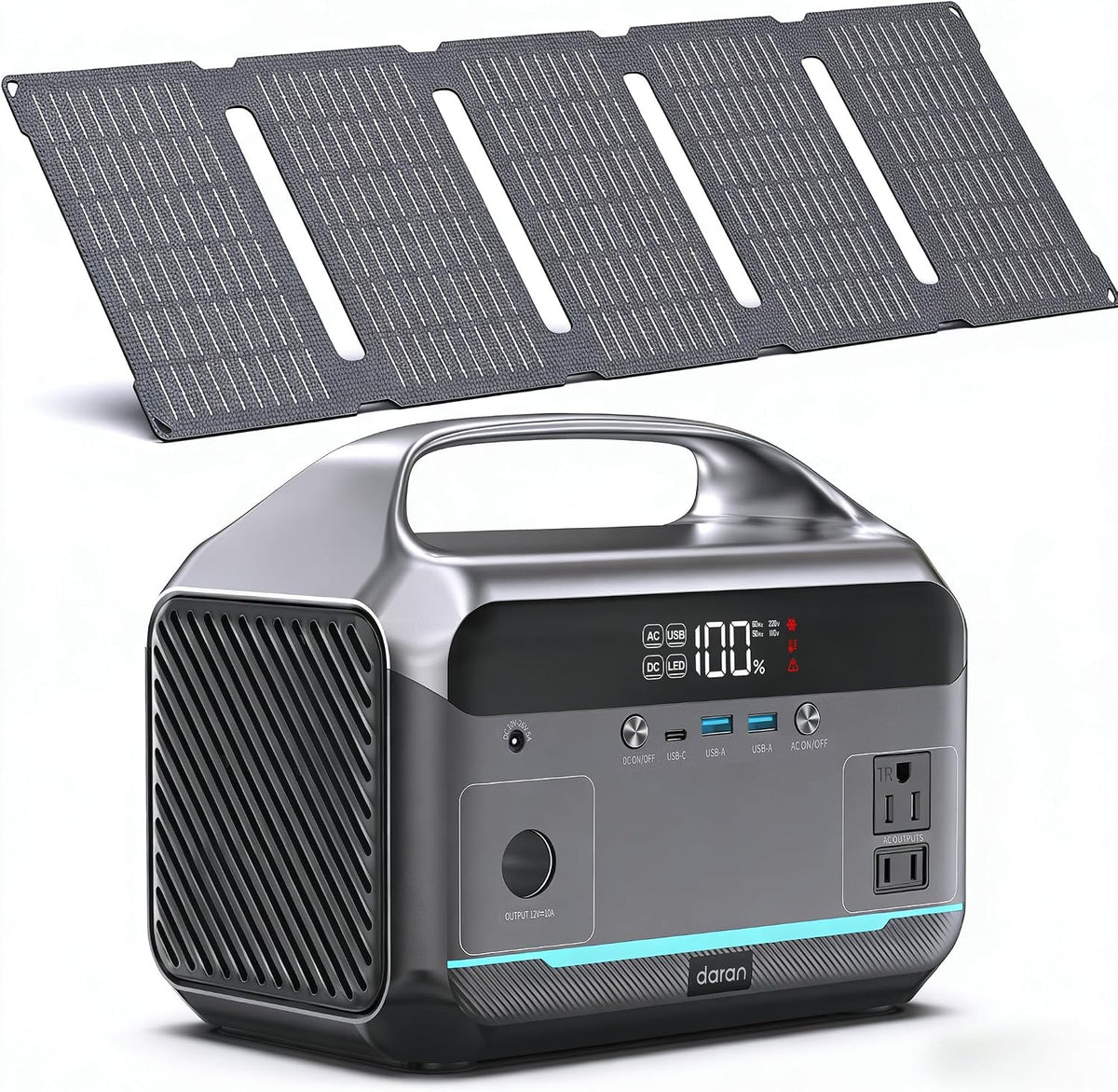 Daran - Estación de energía portátil con panel solar de 40 W inclui...