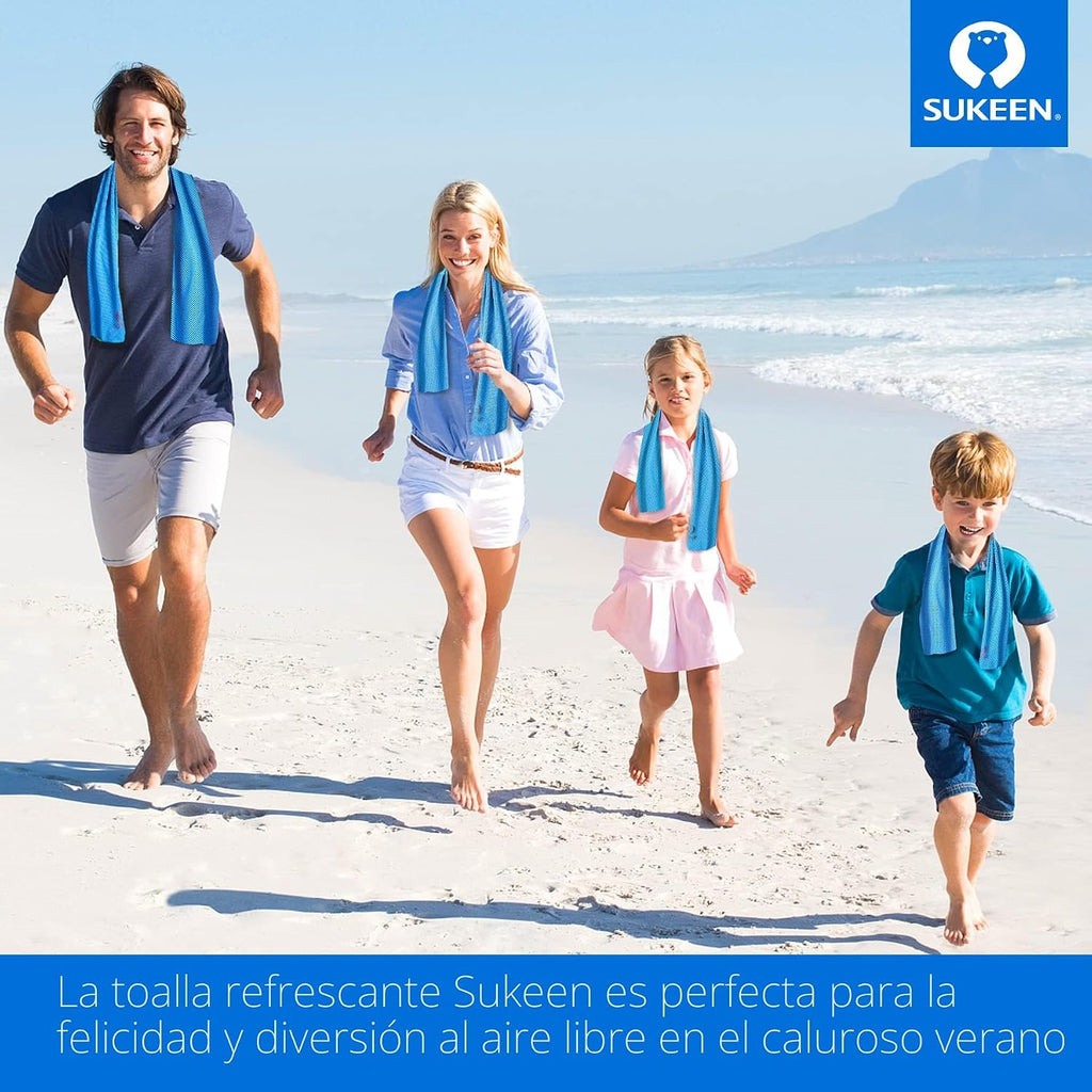 Sukeen Paquete de 4 toallas refrescantes (40 x 12 pulgadas), envolt...