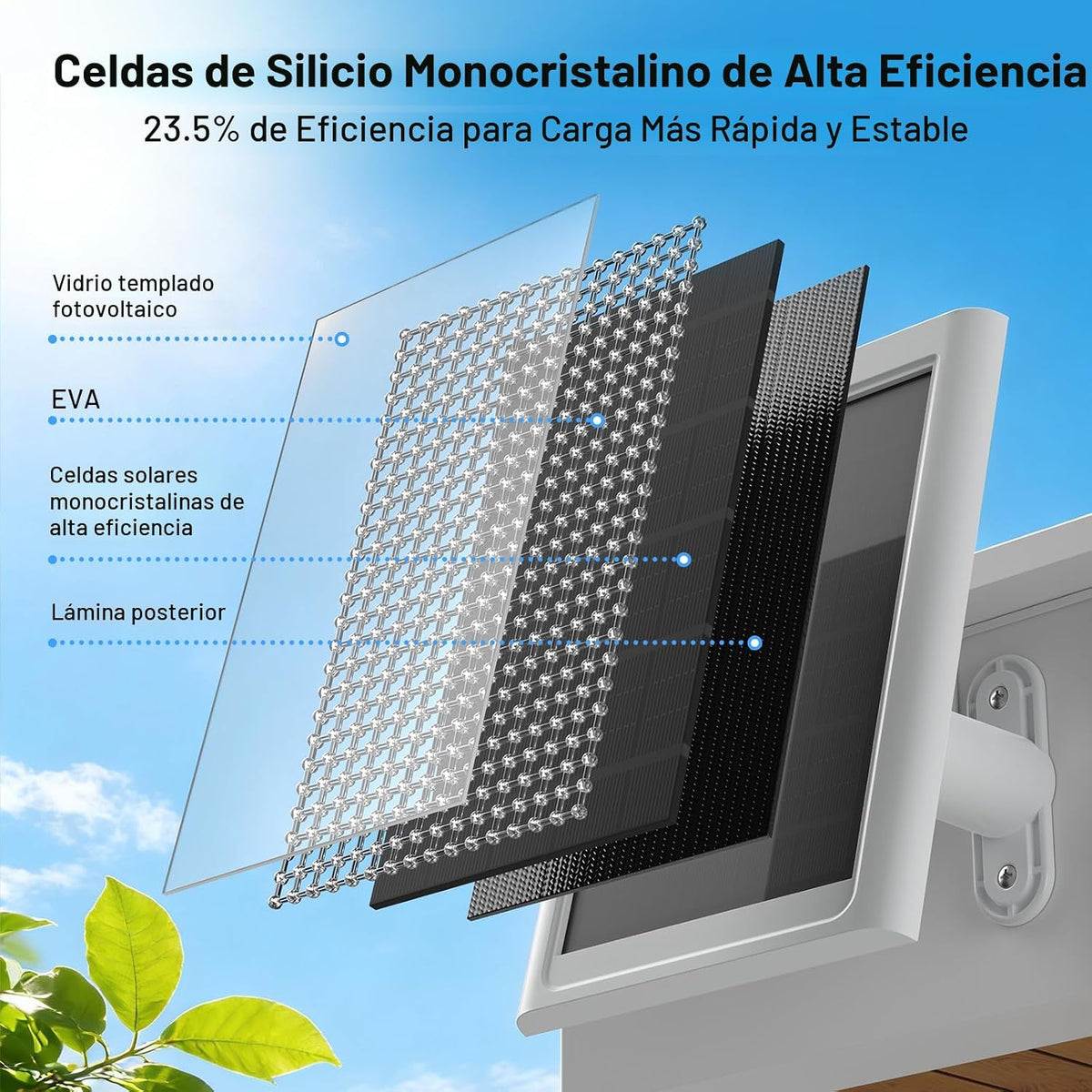 Panel solar para cámara de anillo, paquete de 2 cargadores solares...