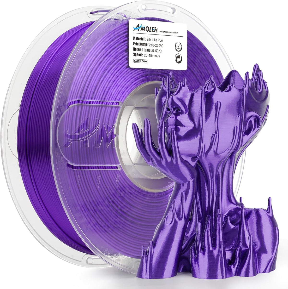 AMOLEN - Filamento de impresora 3D de seda PLA, filamento brillante...
